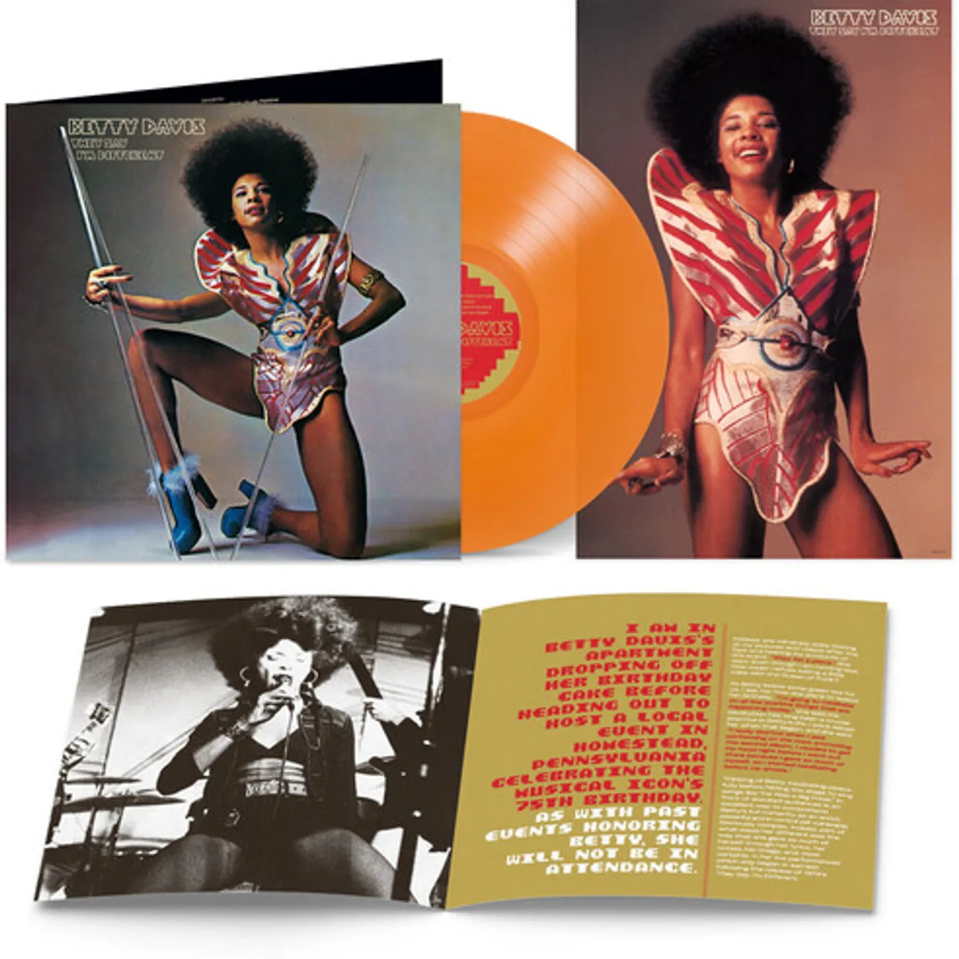 Betty Davis THEY SAY I'M DIFFERENT - ORANGE Vinyl Record