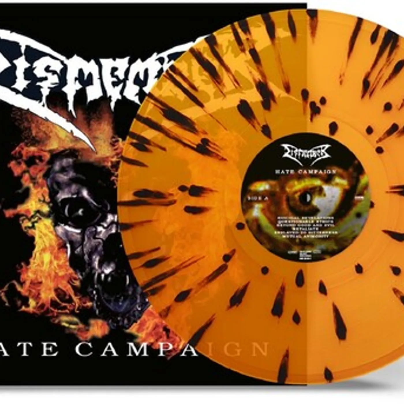 Dismember HATE CAMPAIGN - TRANSPARENT ORANGE W/ BLACK Vinyl Record