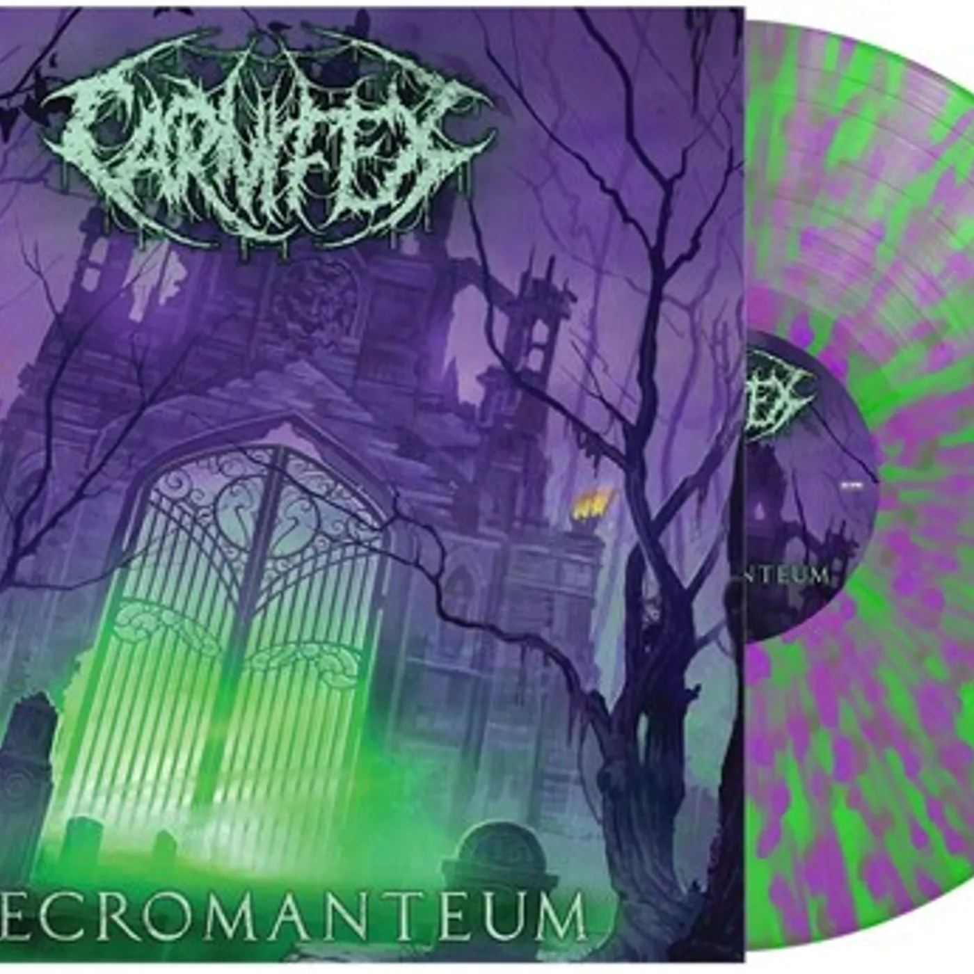Carnifex NECROMANTEUM - NEON GREEN W/ PURPLE SPLATTER Vinyl Record