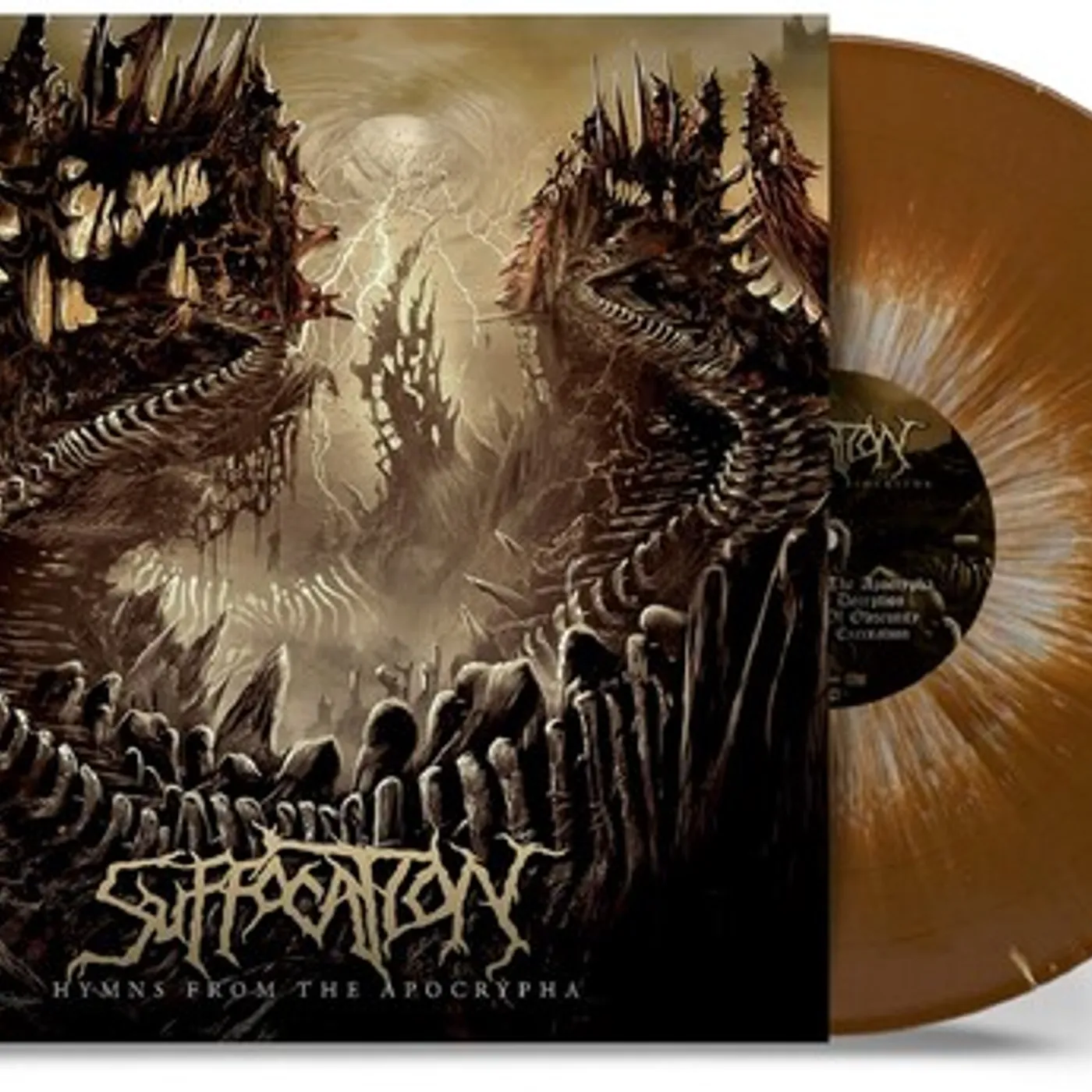 Suffocation HYMNS FROM THE APOCRYPHA - BROWN & WHITE SPLATTER Vinyl Record