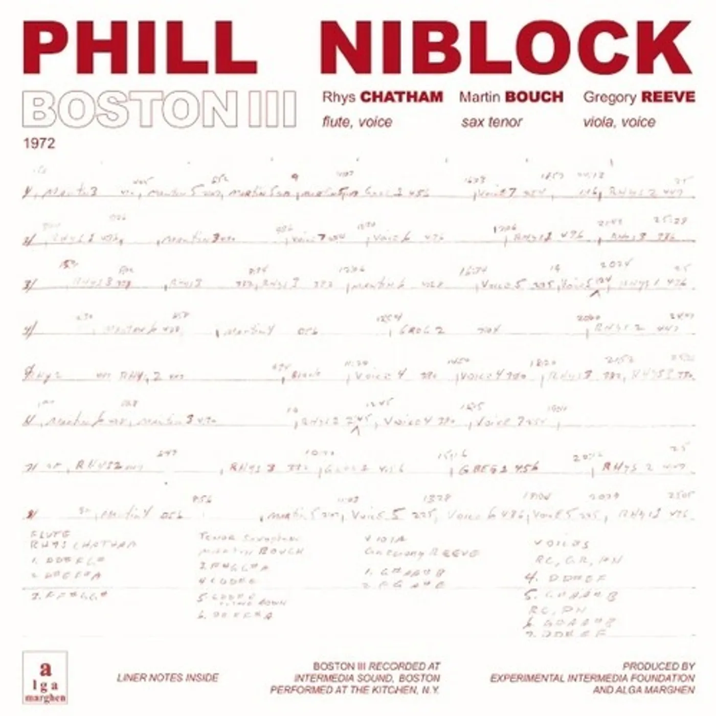 Phill Niblock BOSTON / TENOR / INDEX Vinyl Record