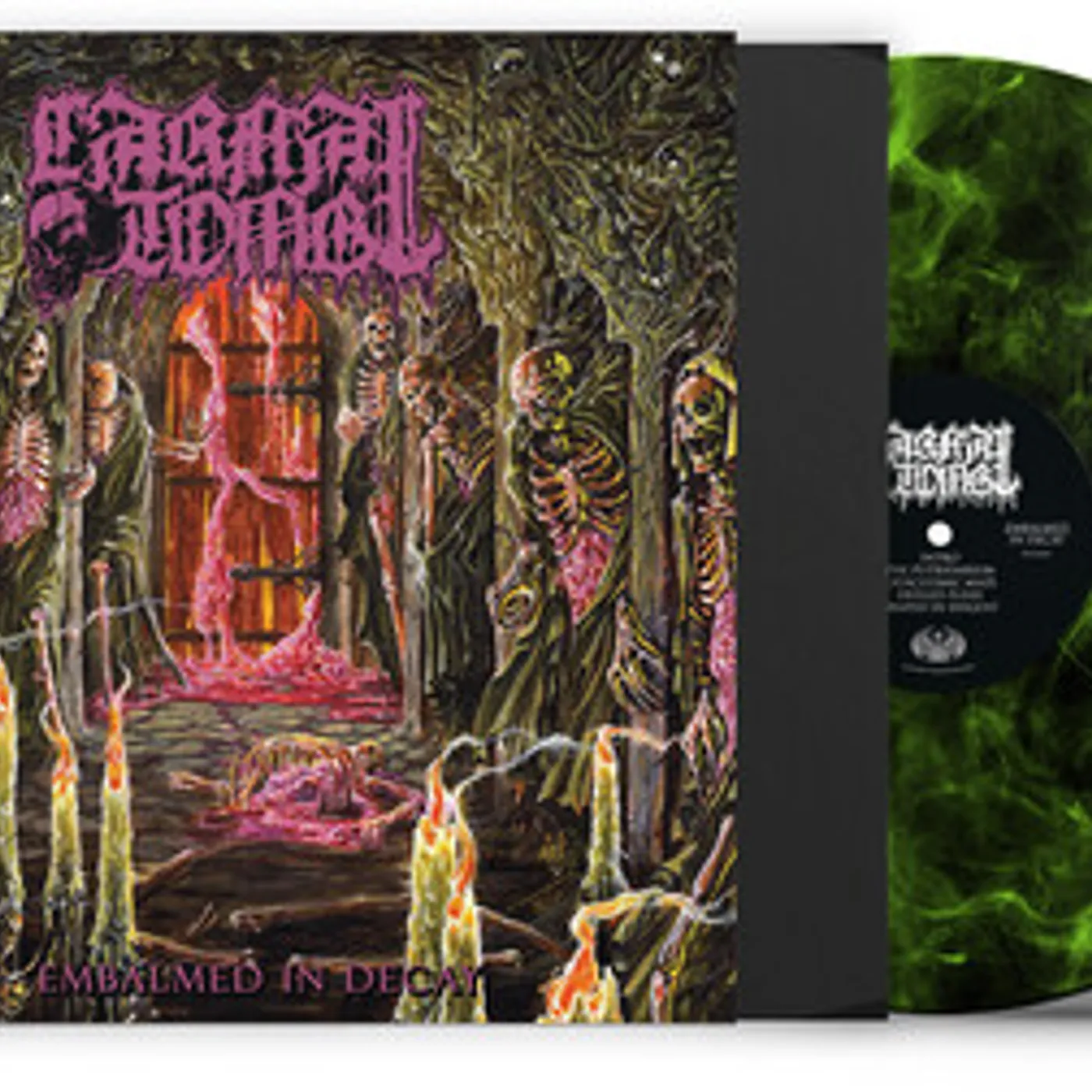 Carnal Tomb Embalmed In Decay (Lime/Black Marbled) Vinyl Record