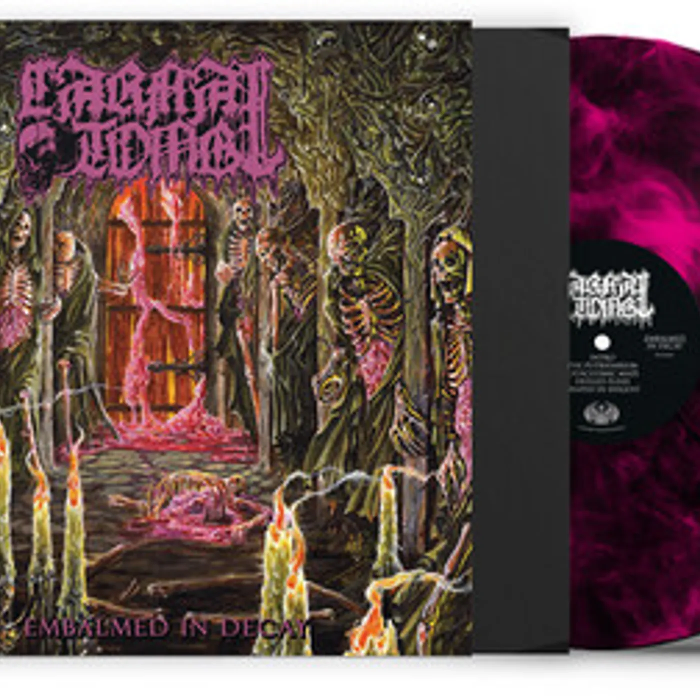 Carnal Tomb EMBALMED IN DECAY - MAGENTA/BLACK MARBLE Vinyl Record