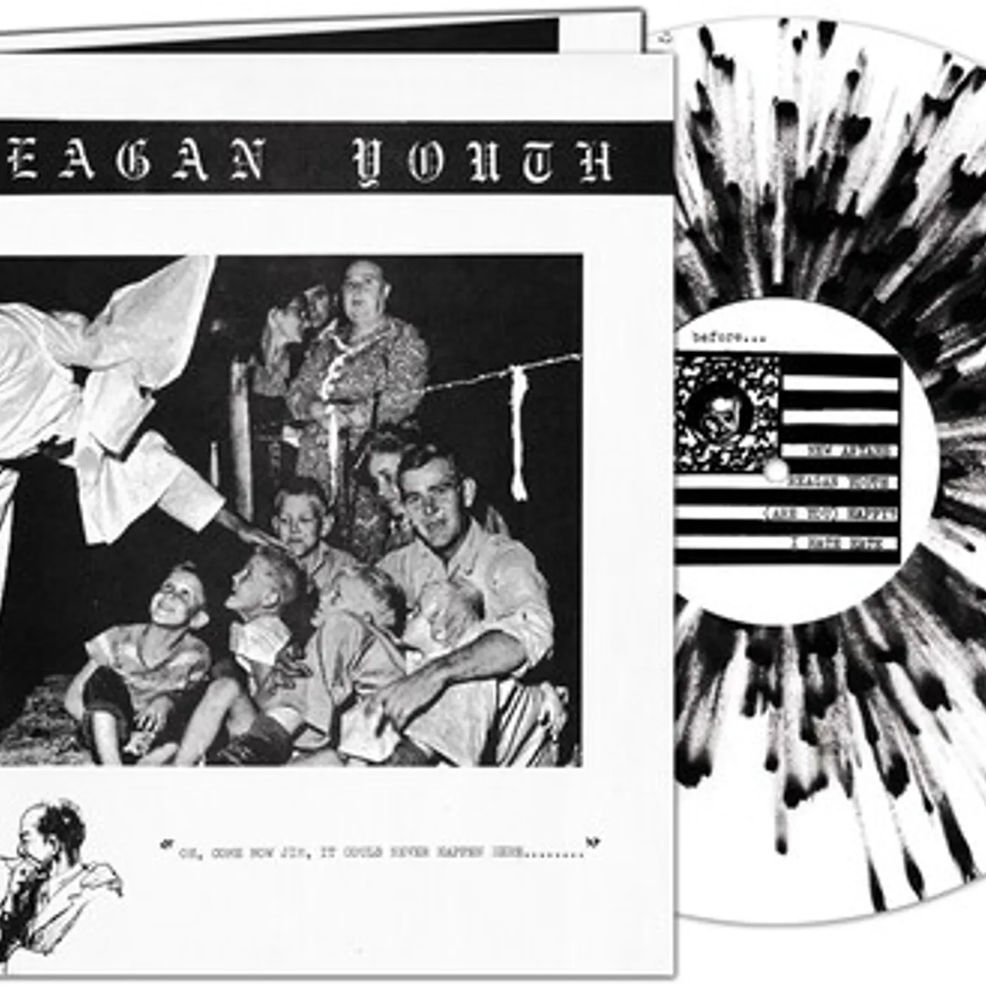 Reagan Youth YOUTH ANTHEMS FOR THE NEW ORDER - BLACK/WHITE Vinyl Record