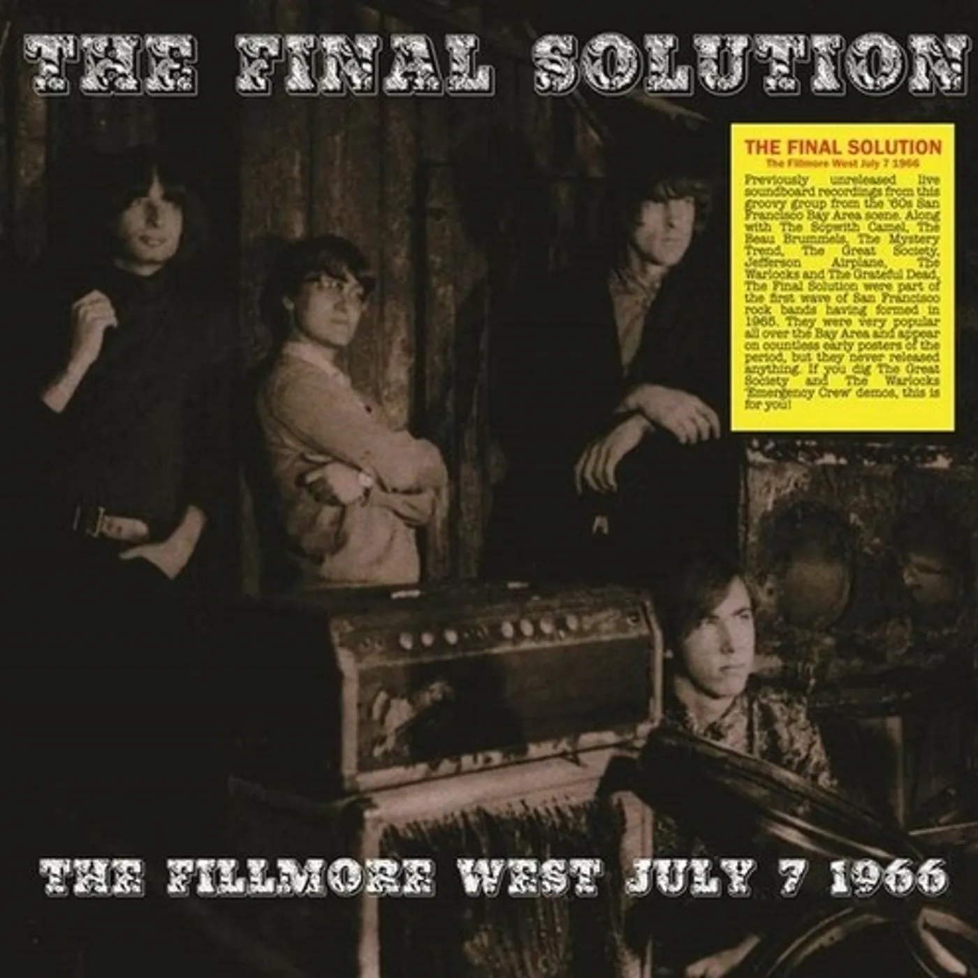 Final Solution FILLMORE WEST JULY 7 1966 Vinyl Record