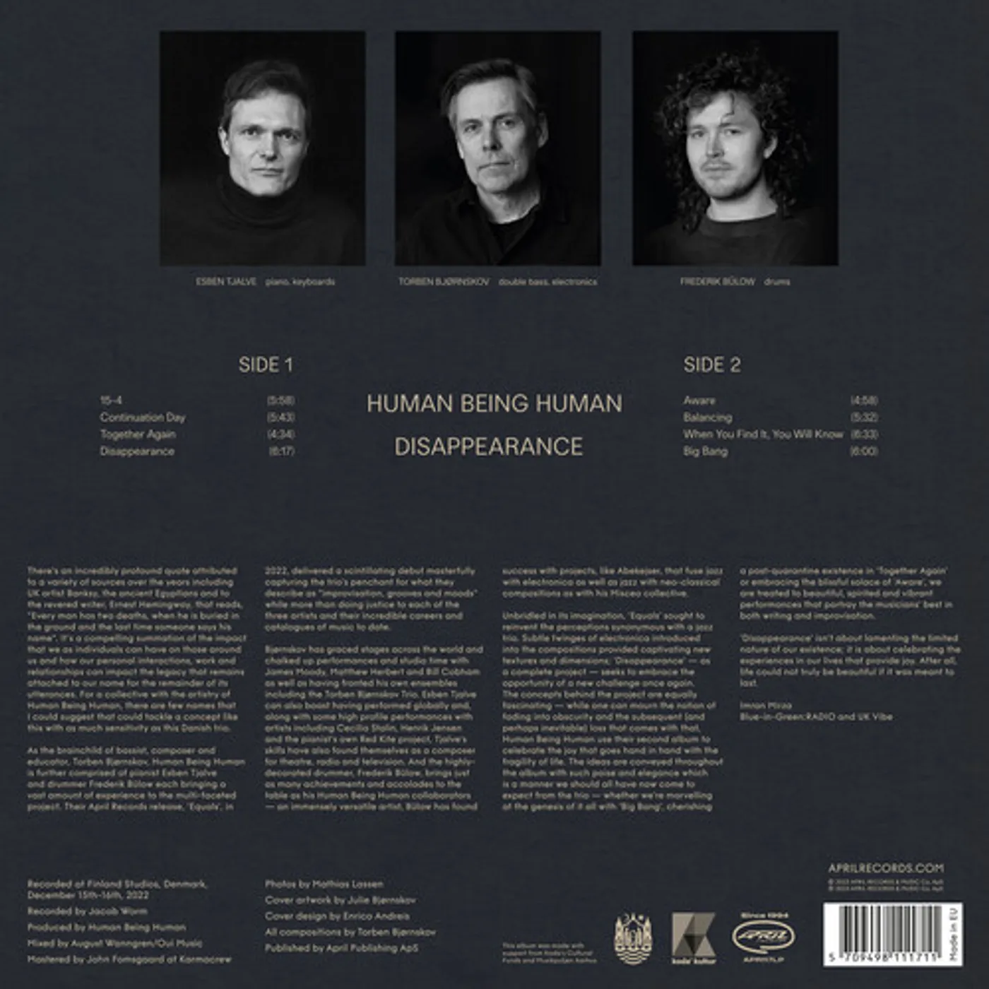 Human Being Human DISAPPEARANCE Vinyl Record