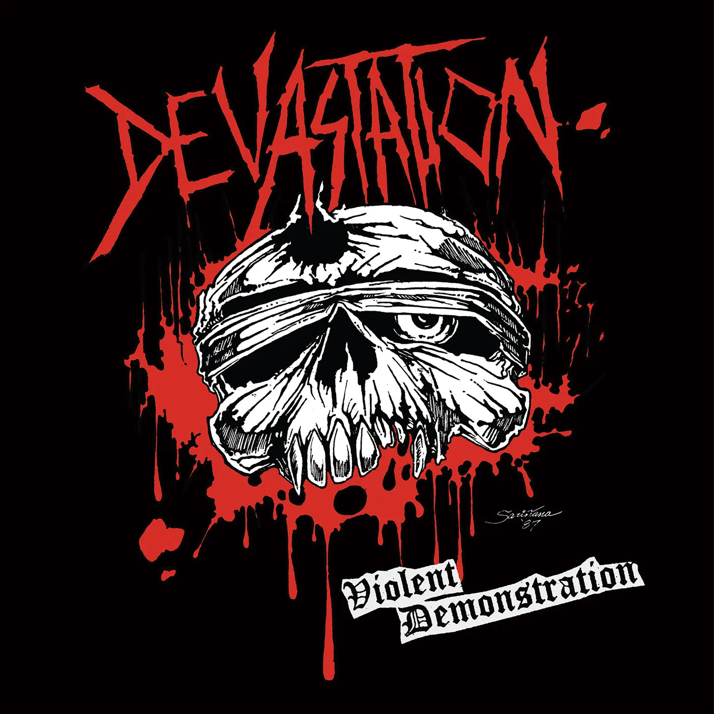 Devastation Violent Demonstration (Clear w/ Red Splatter) Vinyl Record