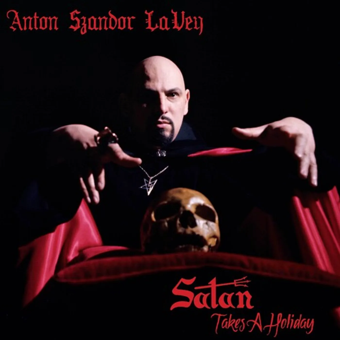 Anton LaVey SATAN TAKES A HOLIDAY - RED MARBLE Vinyl Record