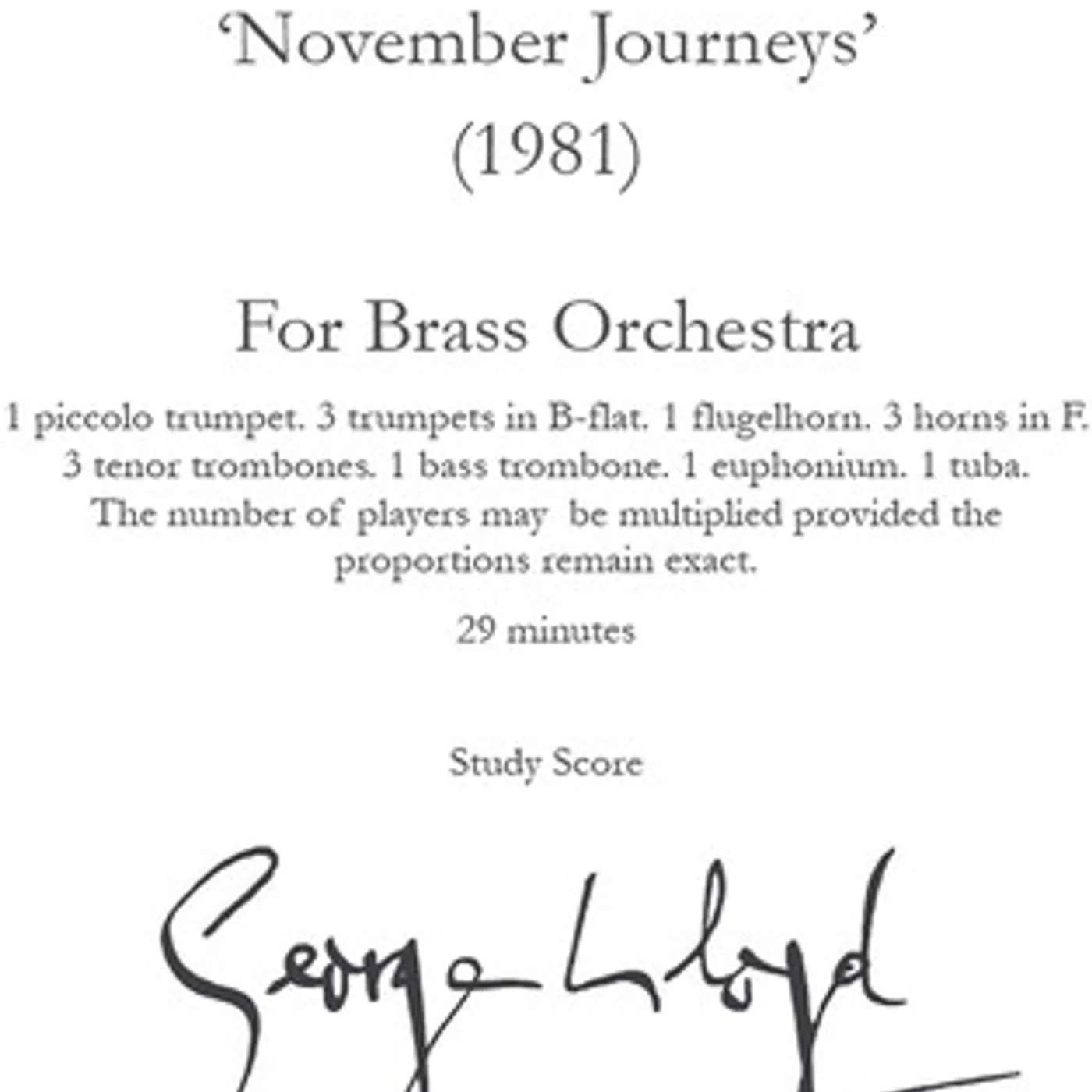 George Lloyd SYMPHONY NO. 10 - STUDY SCORE CD