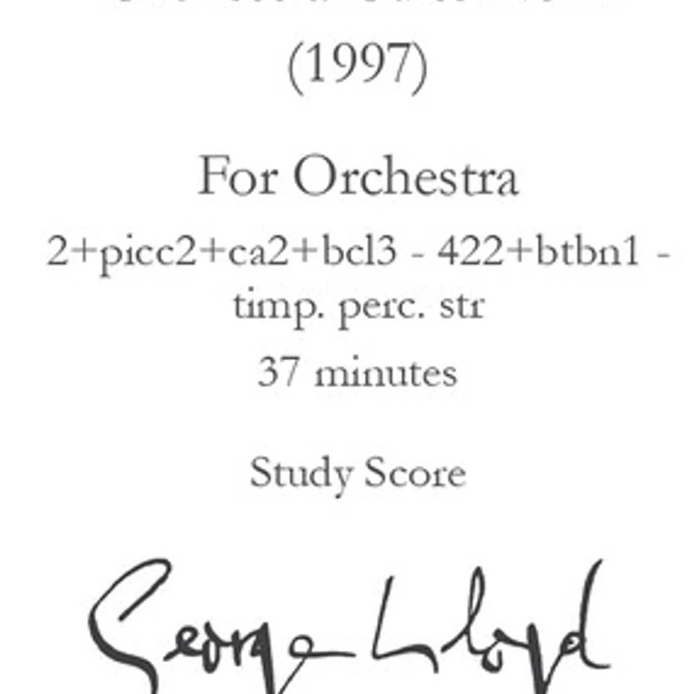 George Lloyd SERF, SUITE NO. 1 - STUDY SCORE CD