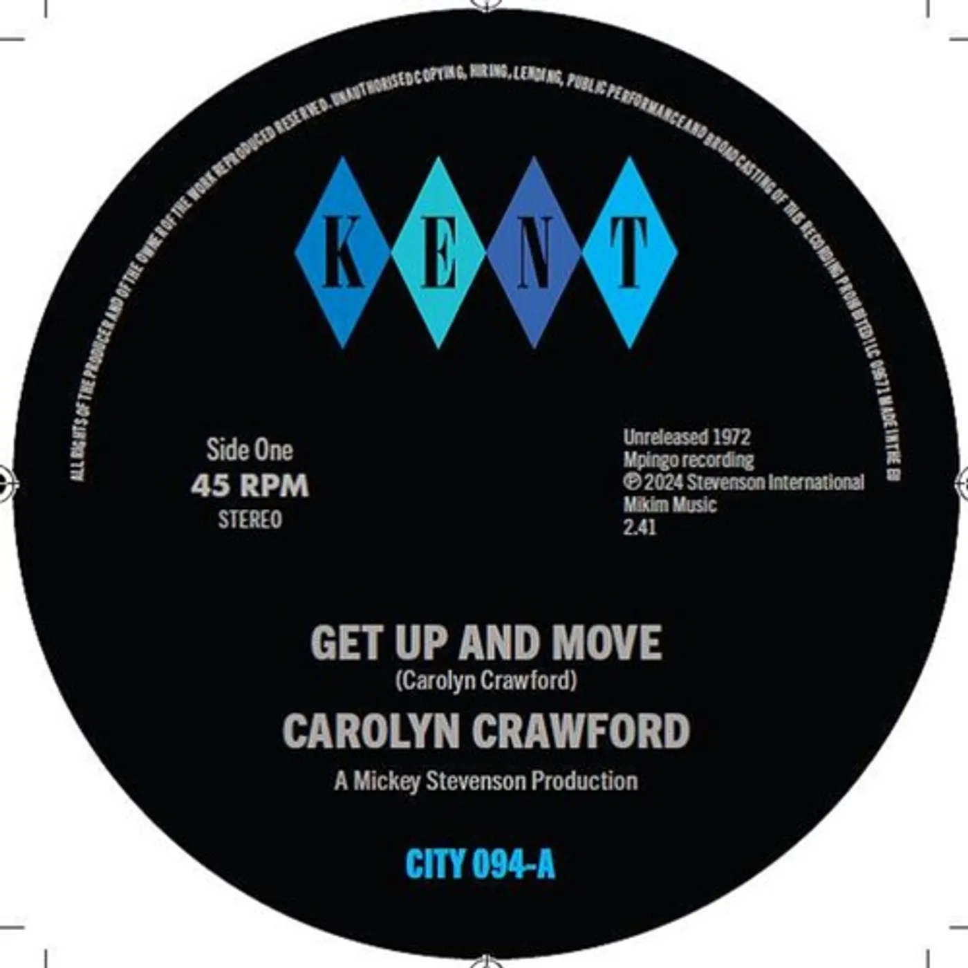 Carolyn Crawford GET UP & MOVE / SUGAR BOY Vinyl Record