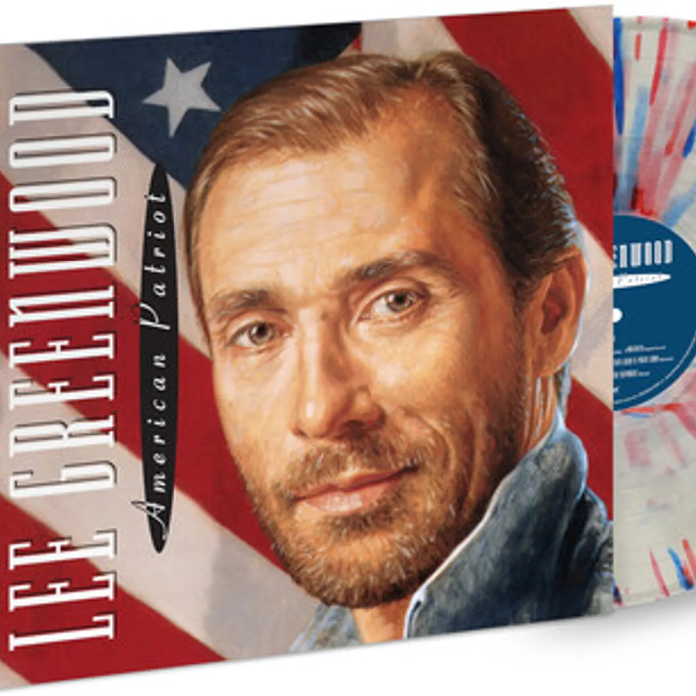 Lee Greenwood American Patriot (Red, White, Blue Splatter) Vinyl Record