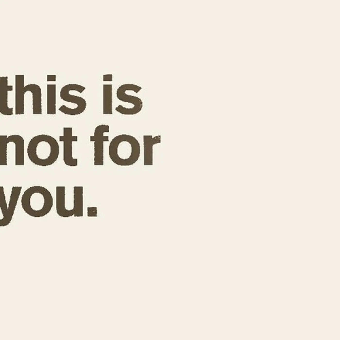 Matthew Bourne THIS IS NOT FOR YOU. CD