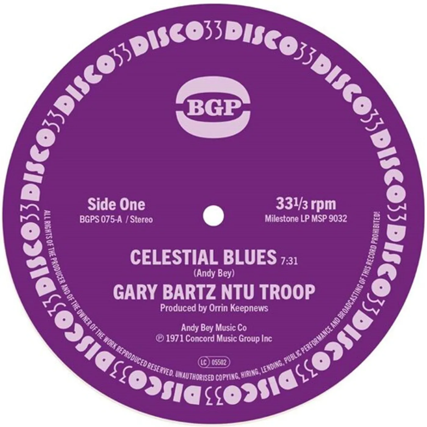 Gary Bartz Ntu Troop CELESTIAL BLUES / GENTLE SMILES Vinyl Record