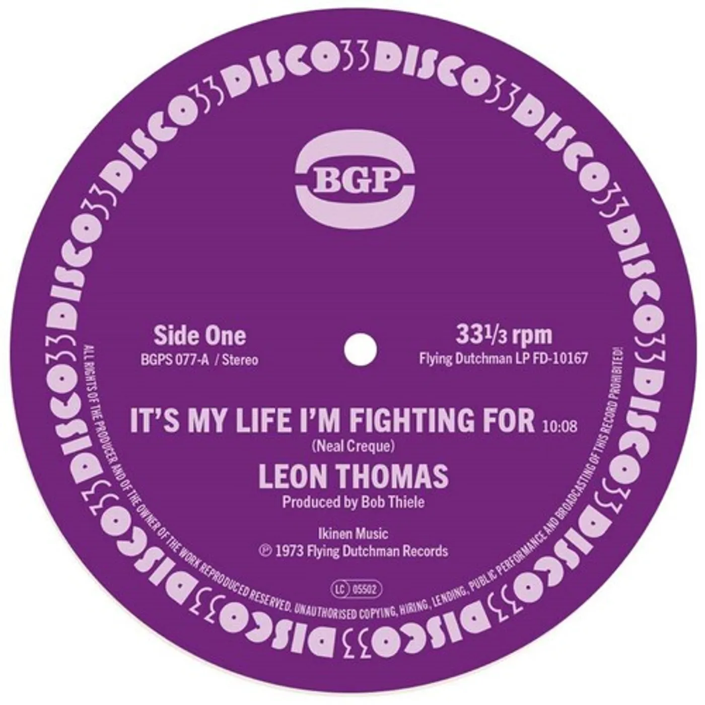 Leon Thomas IT'S MY LIFE I'M FIGHTING FOR / SHAPE YOUR MIND TO Vinyl Record
