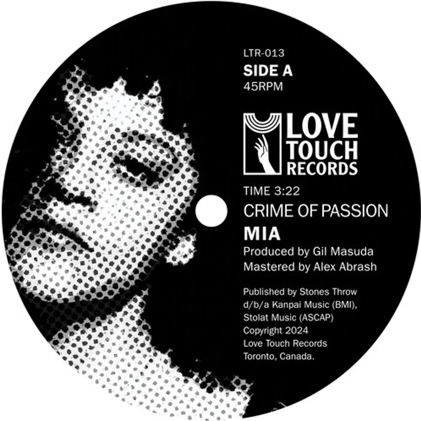M.I.A. Crime Of Passion B/W Love Bug 7" Vinyl Record