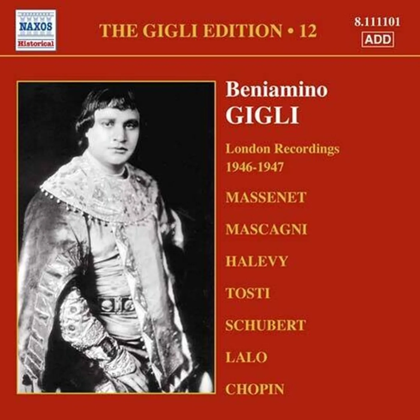 BENIAMINO: GIGLI EDITION VOL. 12: LONDON CD