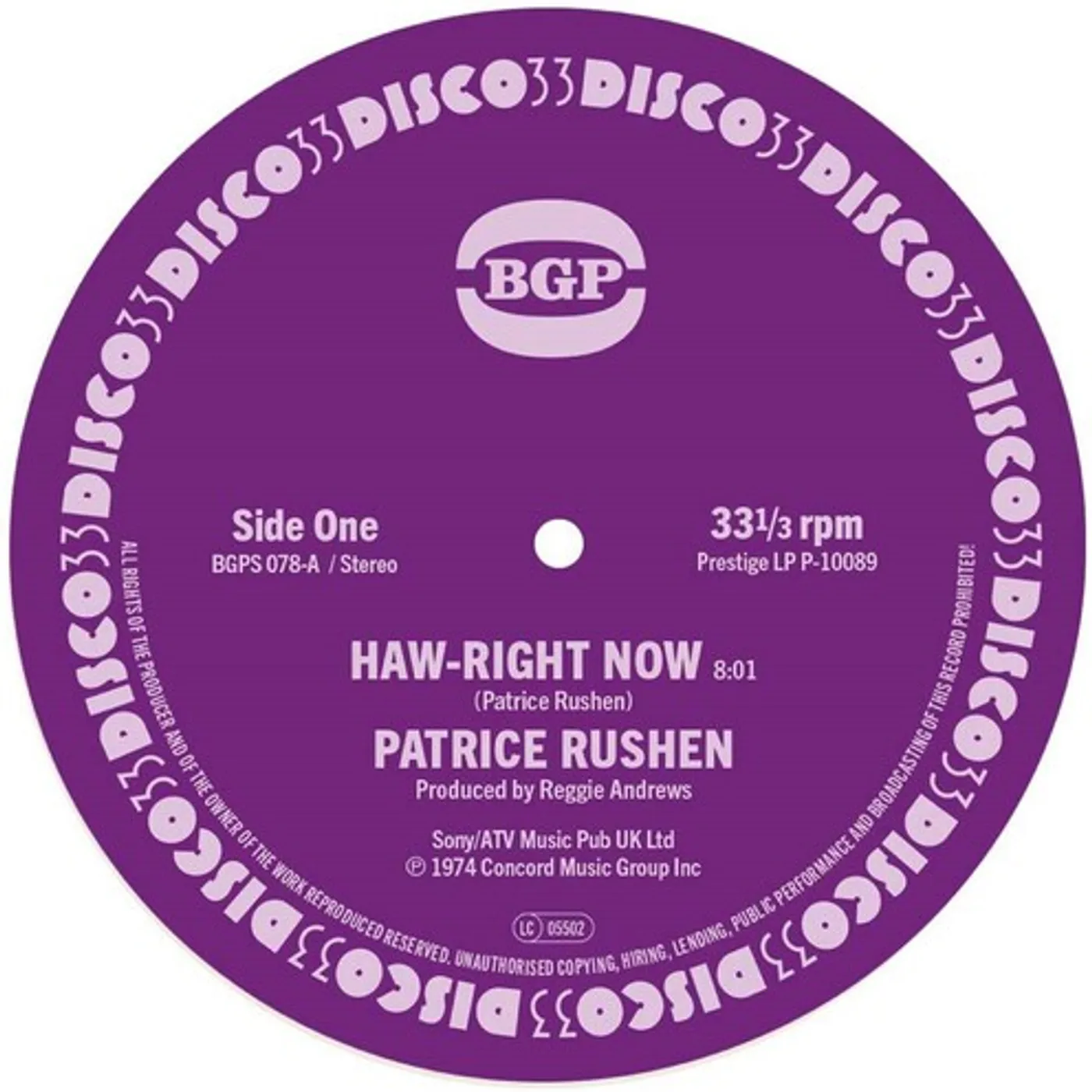 Patrice Rushen Haw-right Now / Kickin Back Vinyl Record