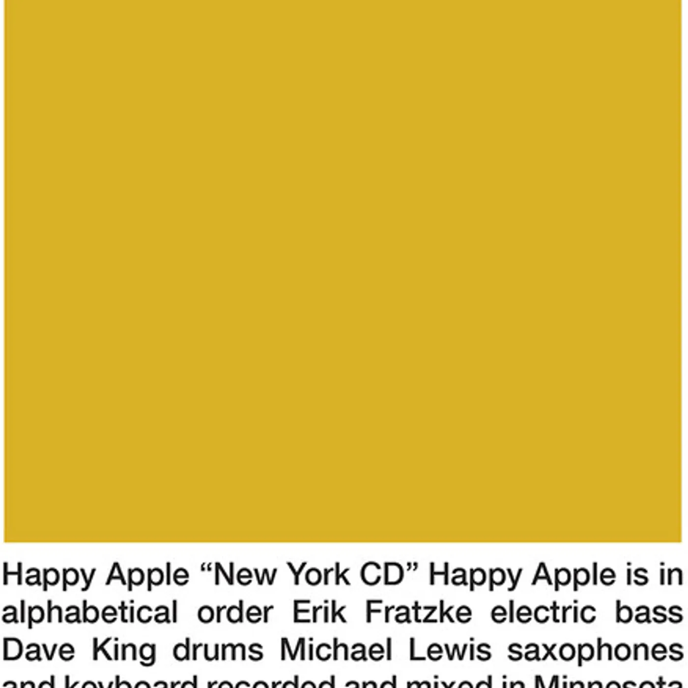 Happy Apple NEW YORK CD