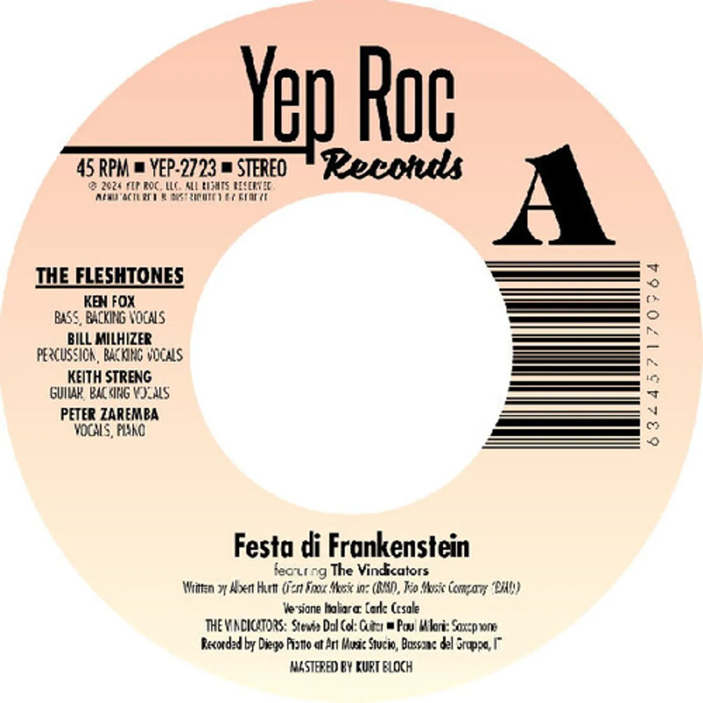 The Fleshtones FESTA DI FRANKENSTEIN / THE DEDICATION SONG Vinyl Record