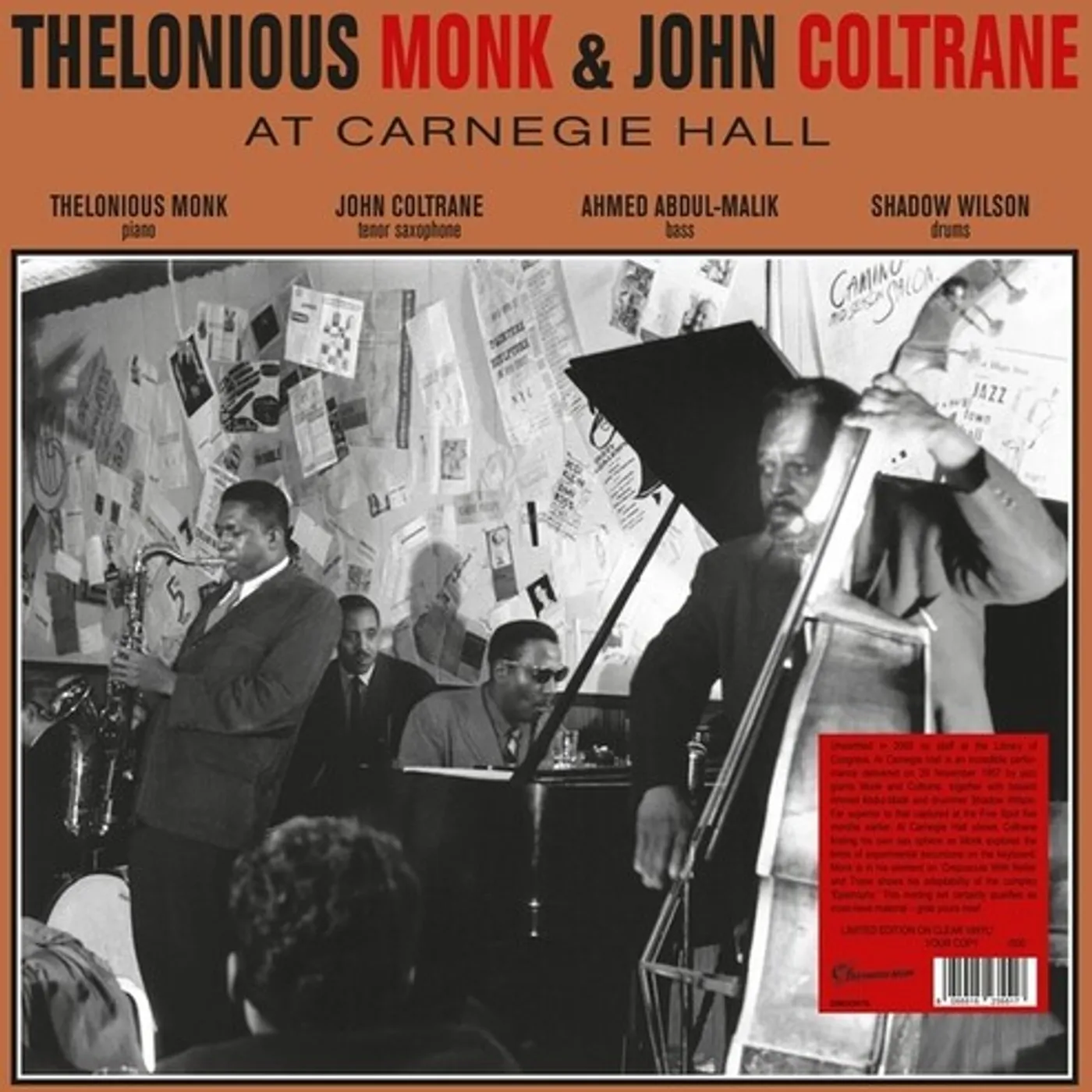 Thelonious Monk & John Coltrane AT CARNEGIE HALL Vinyl Record