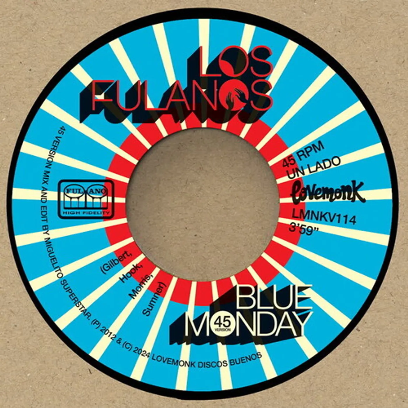 Los Fulanos Blue Monday (7in) Vinyl Record