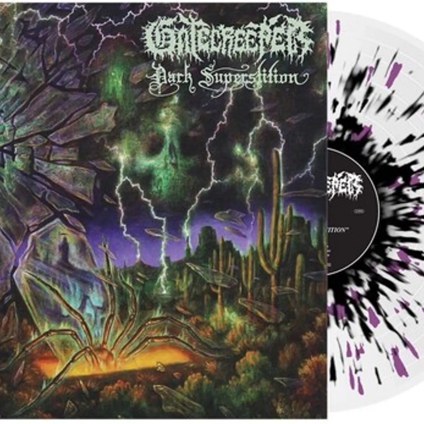 Gatecreeper DARK SUPERSTITION - CLEAR BLACK PURPLE Vinyl Record
