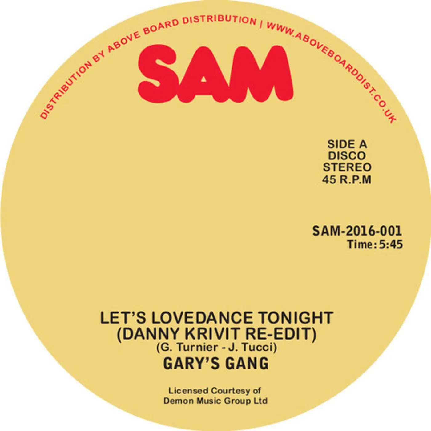 Gary's Gang LET'S LOVEDANCE TONIGHT (DANNY KRIVIT RE-EDIT) Vinyl Record