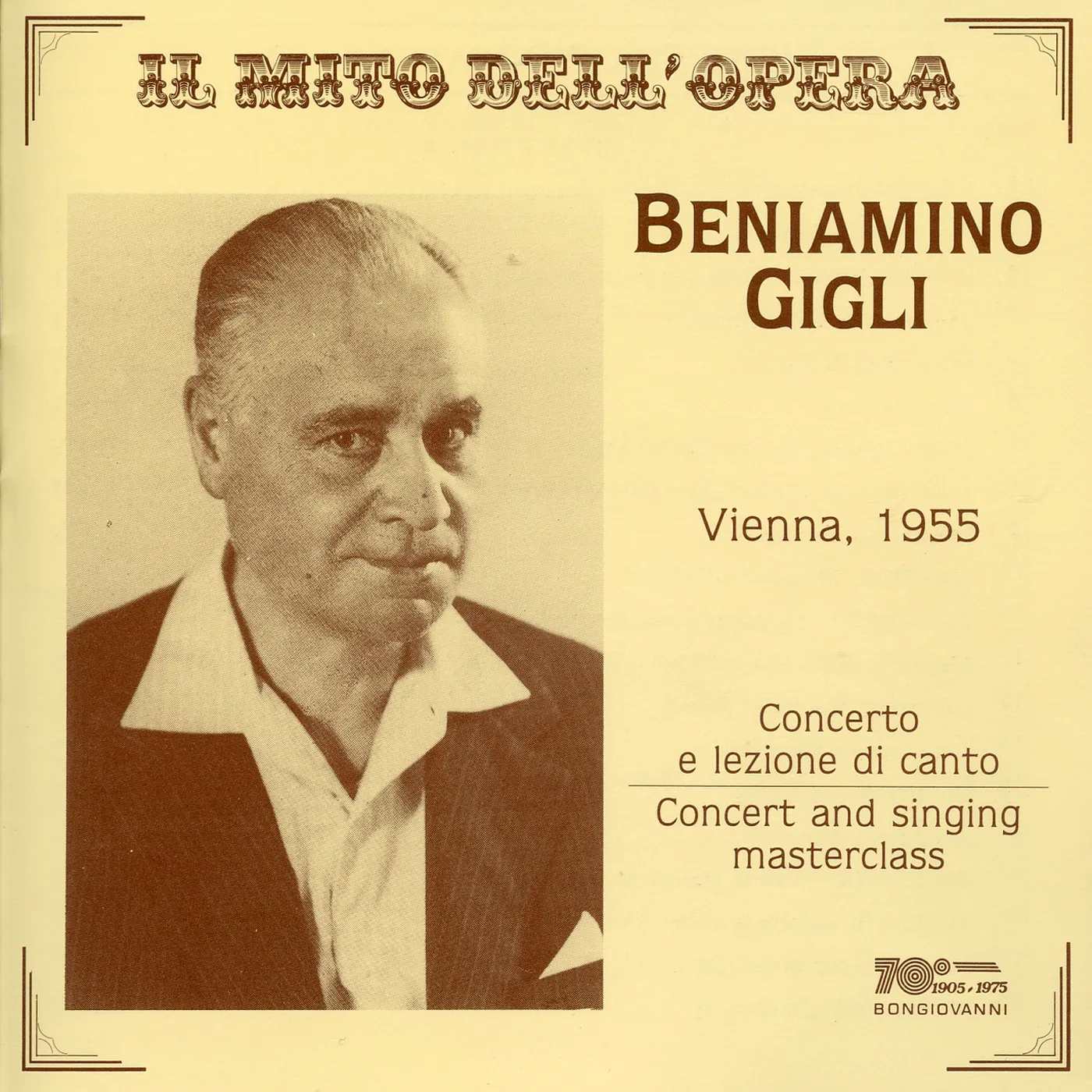 Beniamino Gigli SINGING MASTER CLASS CD