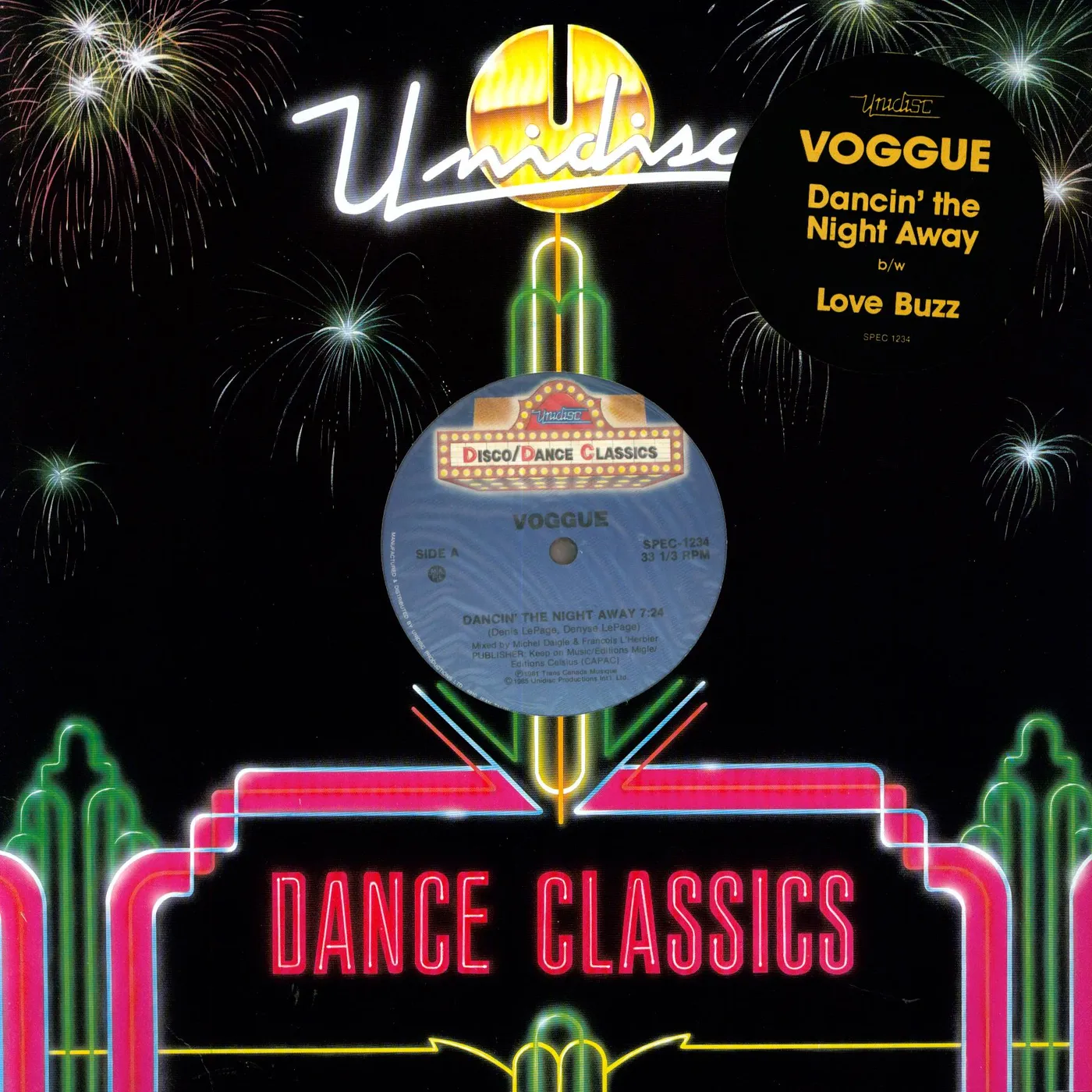 Voggue DANCIN THE NIGHT AWAY Vinyl Record