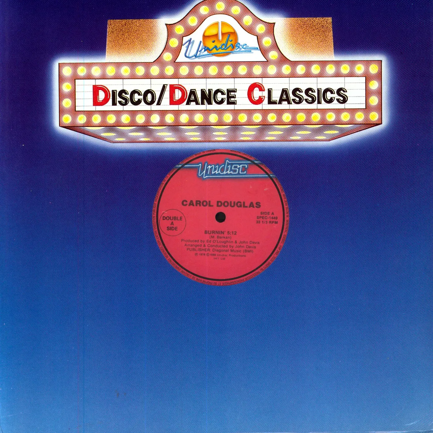 Carol Douglas BURNIN / NIGHT FEVER Vinyl Record