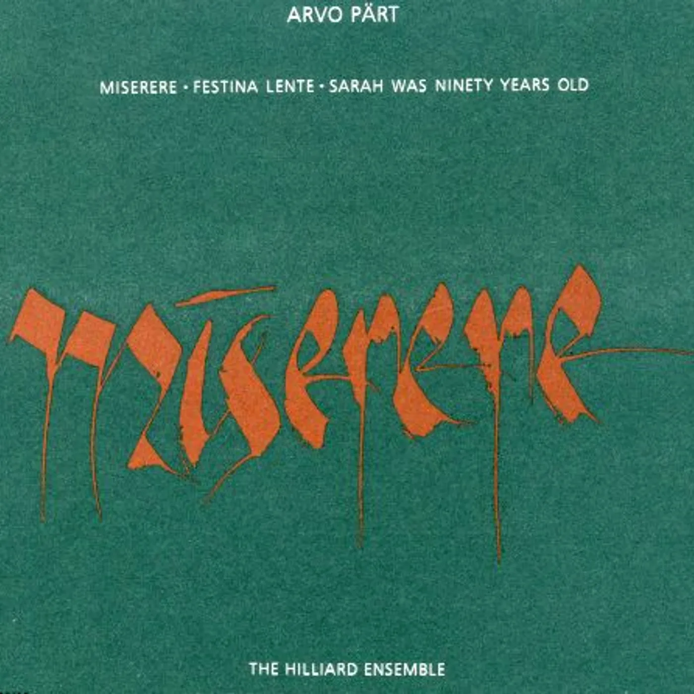 Arvo Pärt MISERERE CD