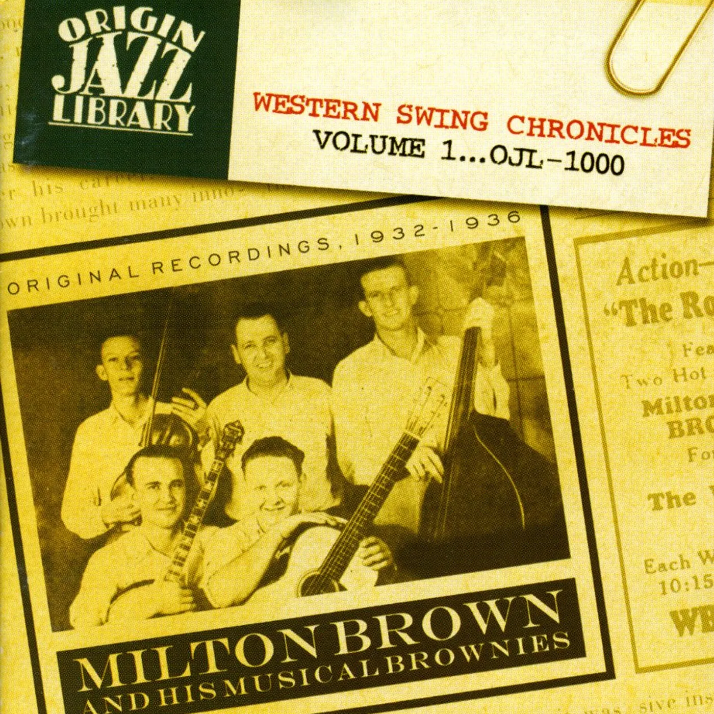 Milton Brown & His Musical Brownies WESTERN SWING CHRONICLES 1 CD