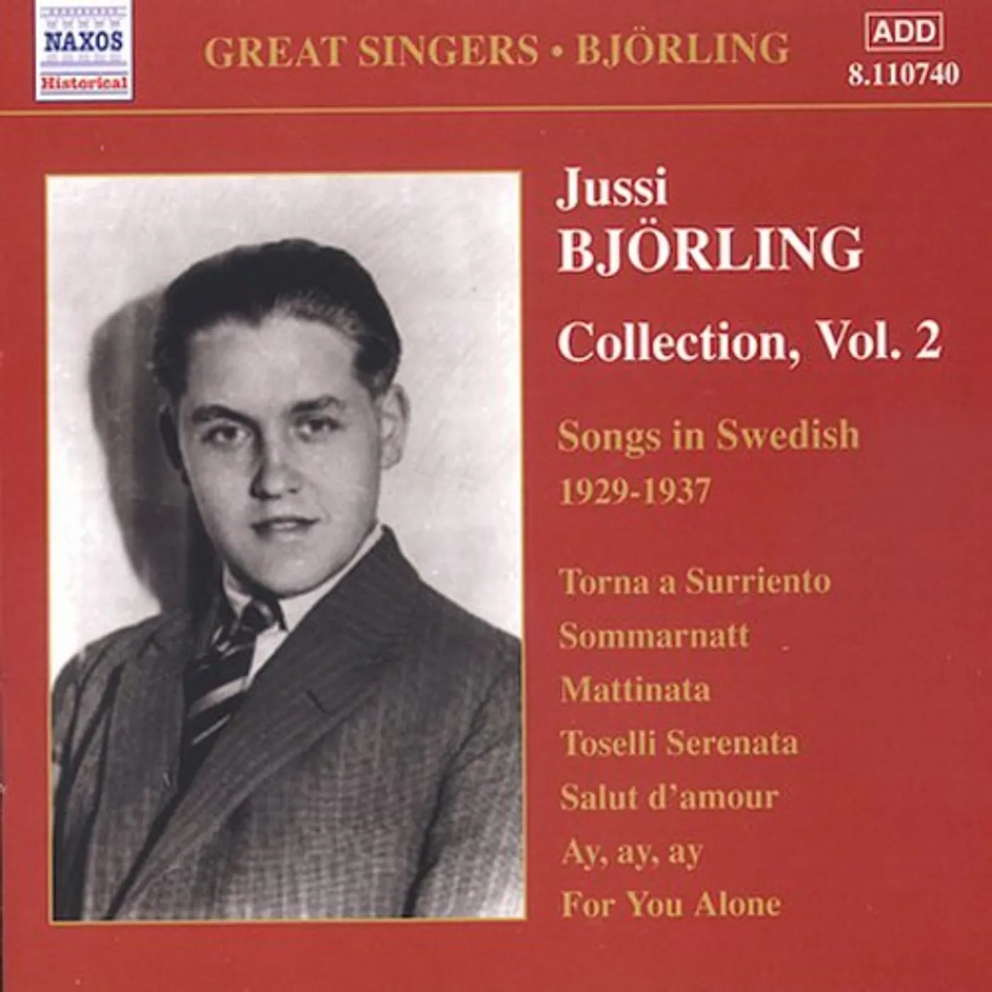 Jussi Björling GREAT SINGERS 2: SONGS IN SWEDISH CD