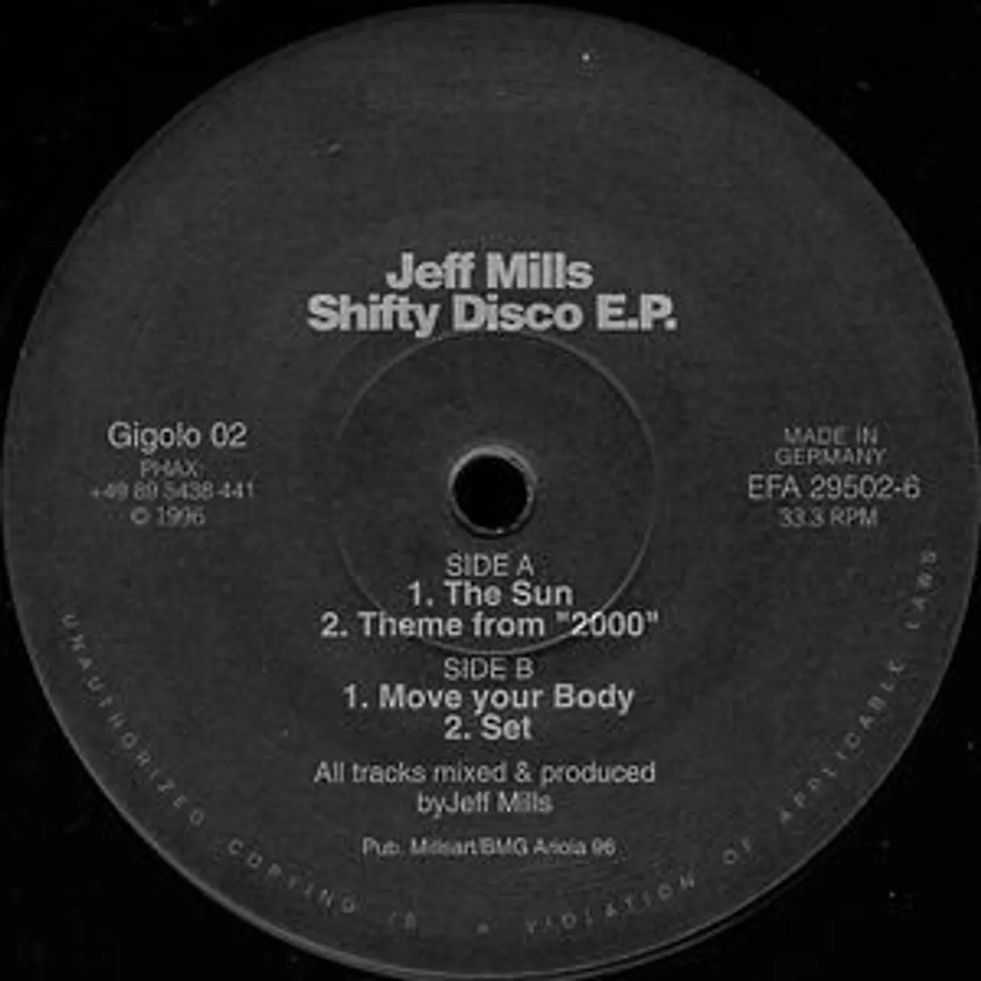 Jeff Mills Shifty Disco E.P. Vinyl Record
