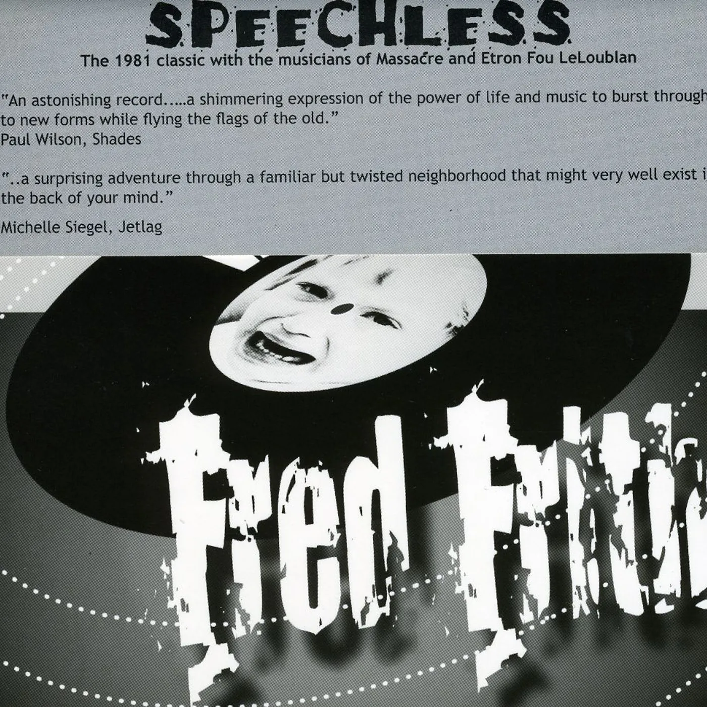 Fred Frith SPEECHLESS CD