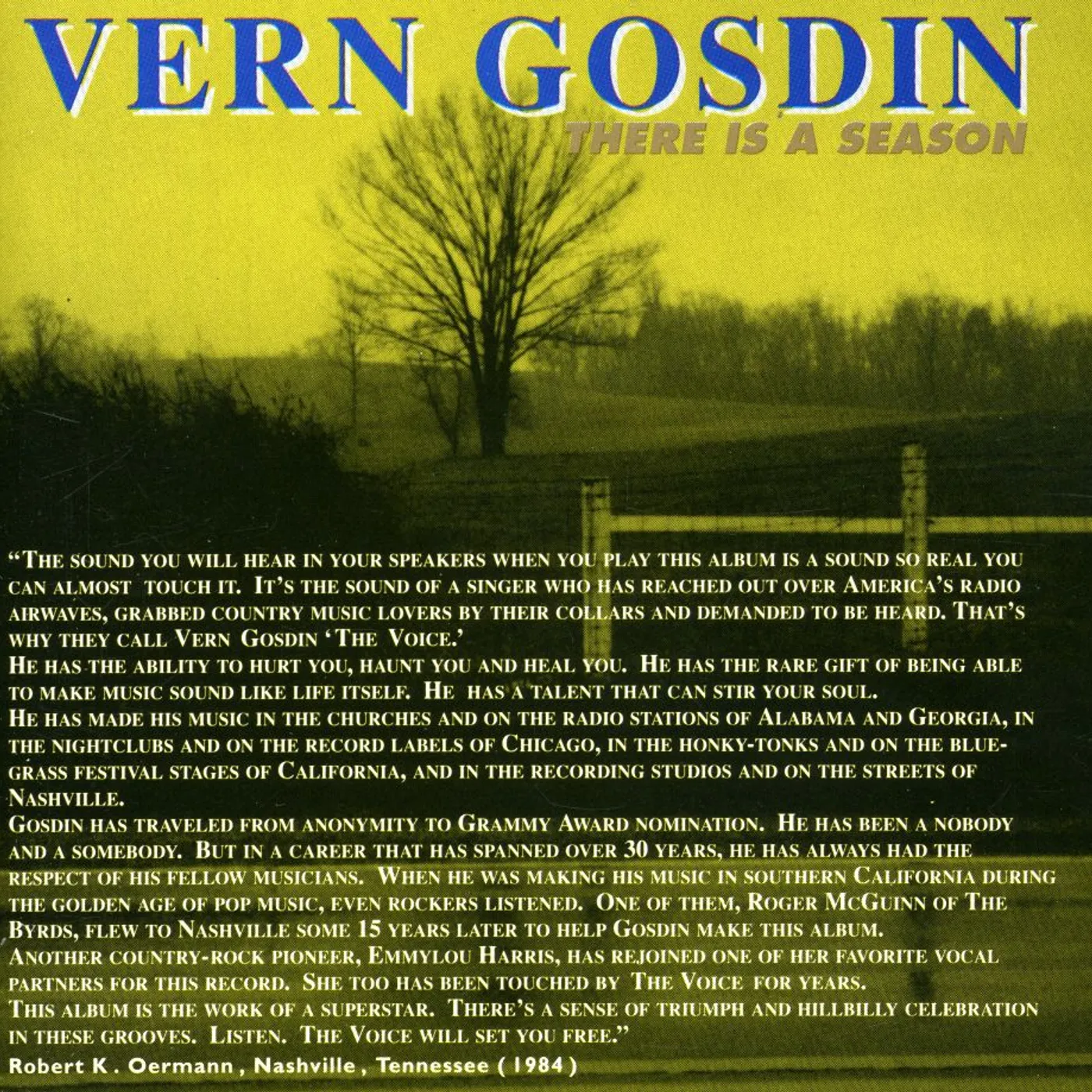 Vern Gosdin THERE IS A SEASON CD