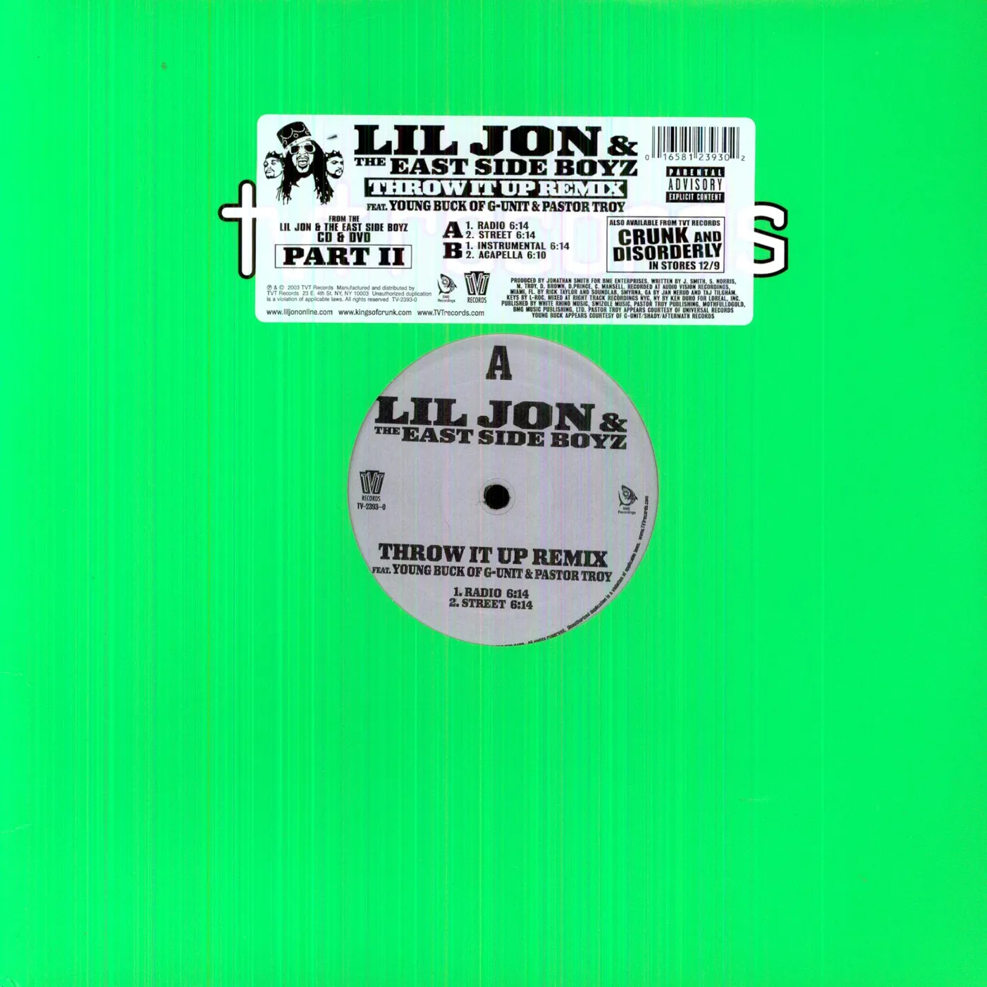 Lil Jon THROW IT UP Vinyl Record