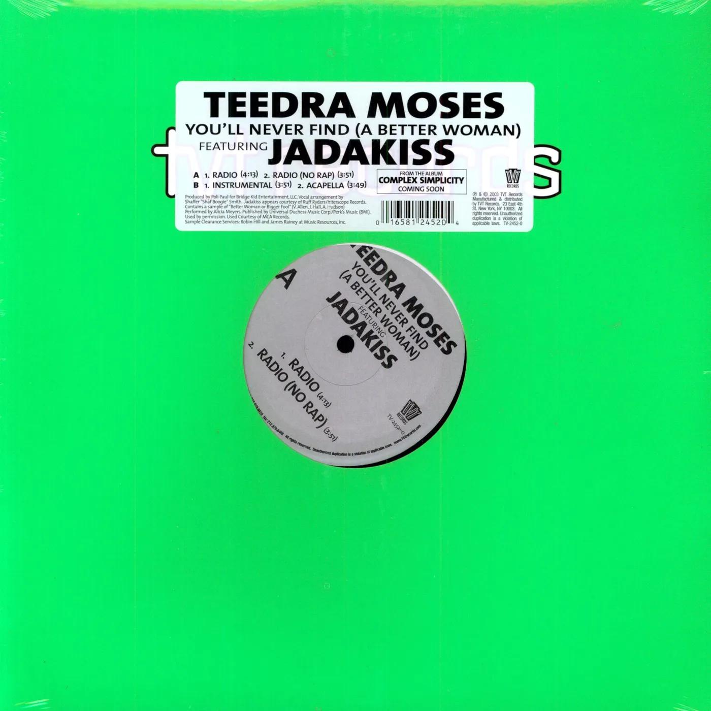 Teedra Moses YOU'LL NEVER FIND A BETTER WOMAN Vinyl Record