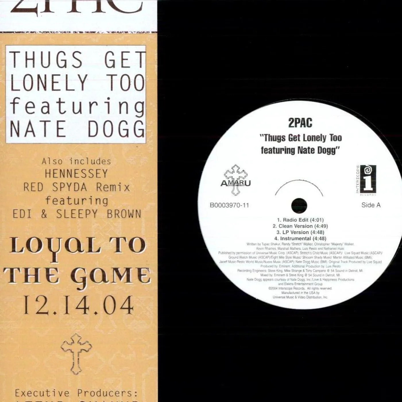 Tupac THUGS GET LONELY TOO (X4) Vinyl Record