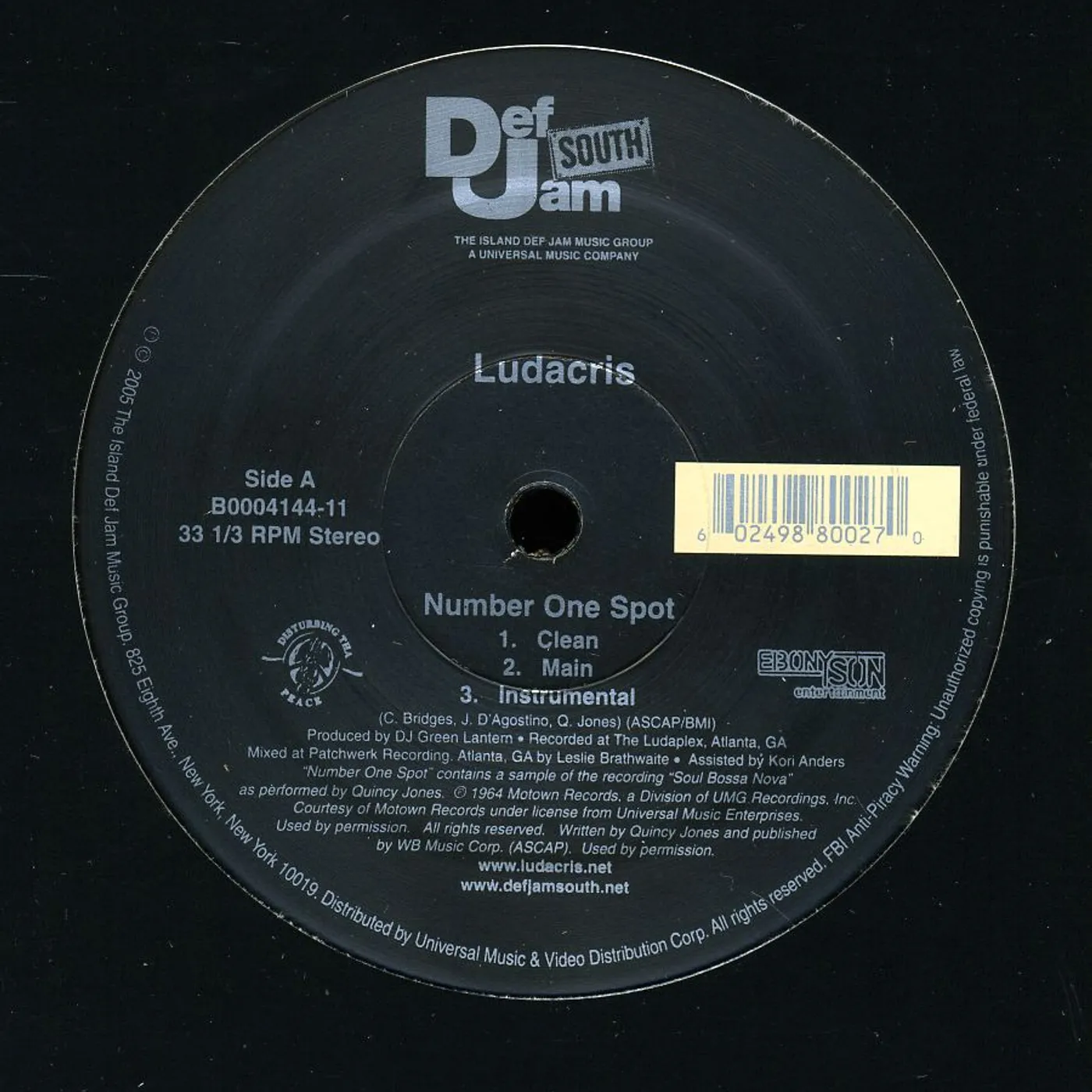 Ludacris NUMBER ONE SPOT (X3) / WHO NOT ME (X3) Vinyl Record