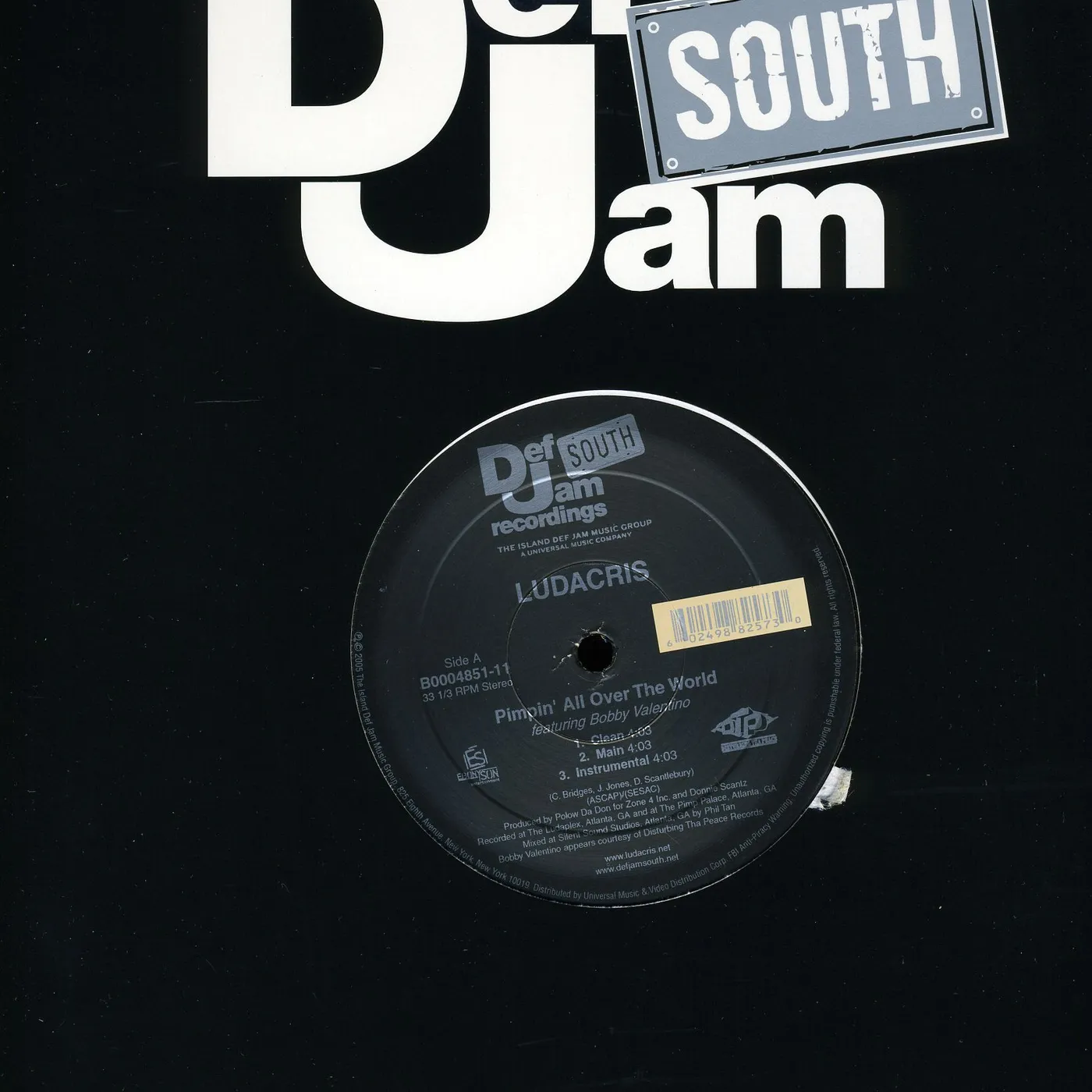 Ludacris PIMPIN ALL OVER (X3) / SPUR OF THE MOMENT (X3) Vinyl Record