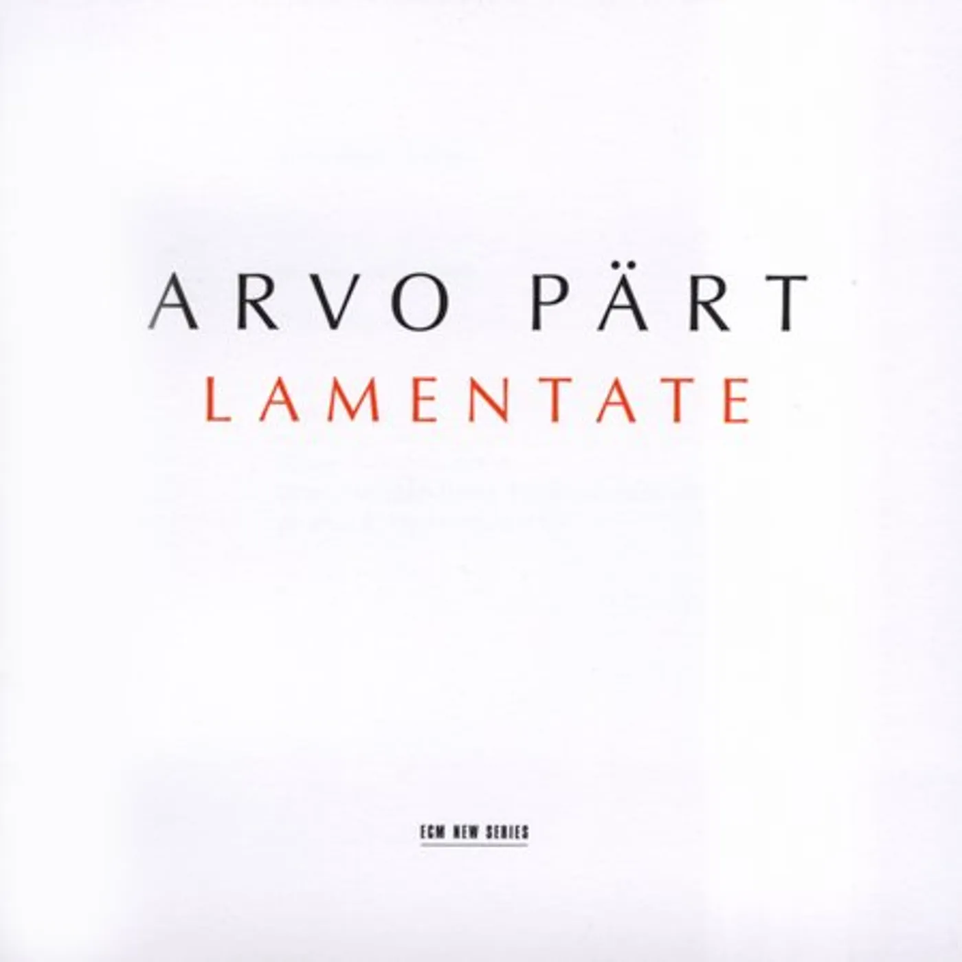 Arvo Pärt LAMENTATE CD