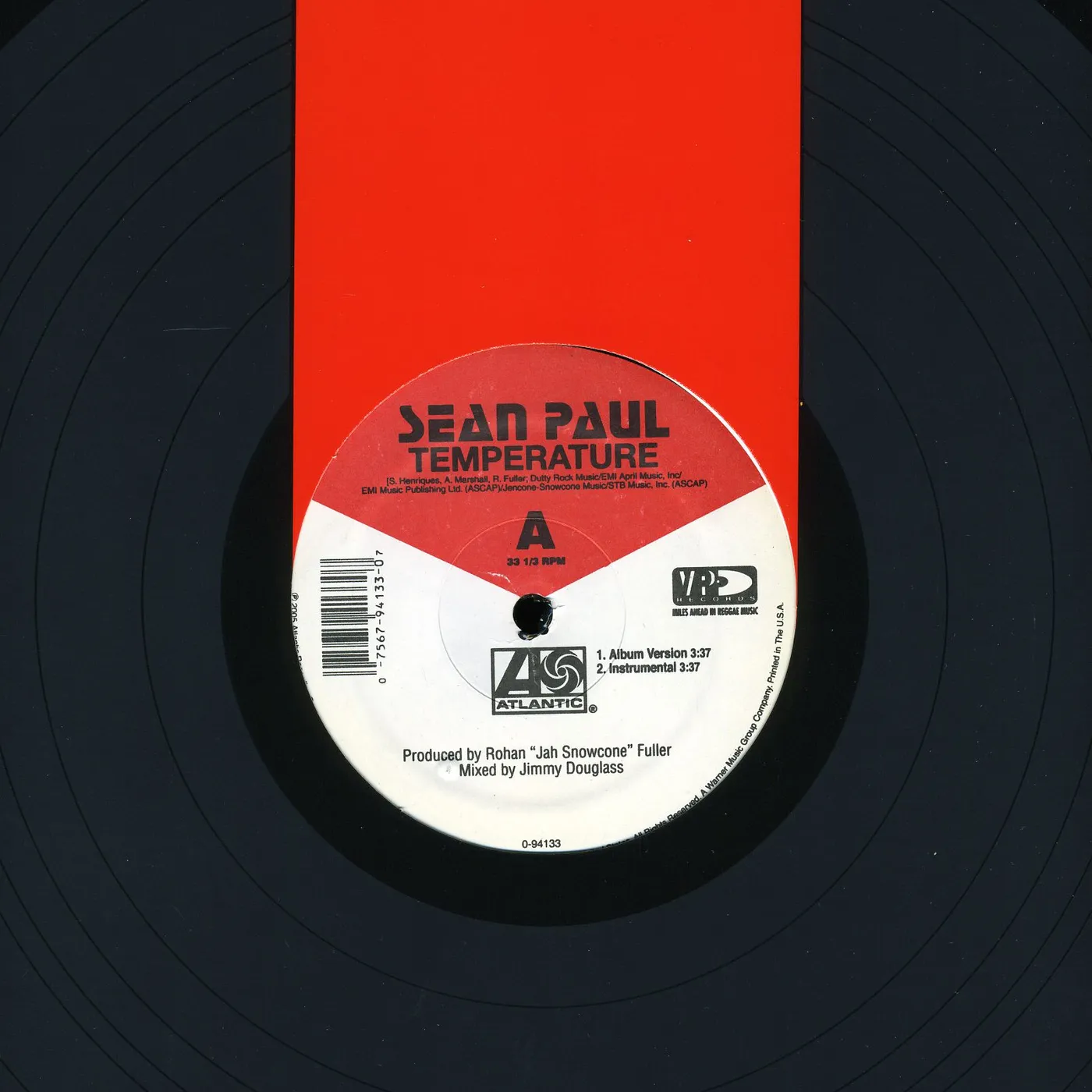 Sean Paul Temperature Vinyl Record