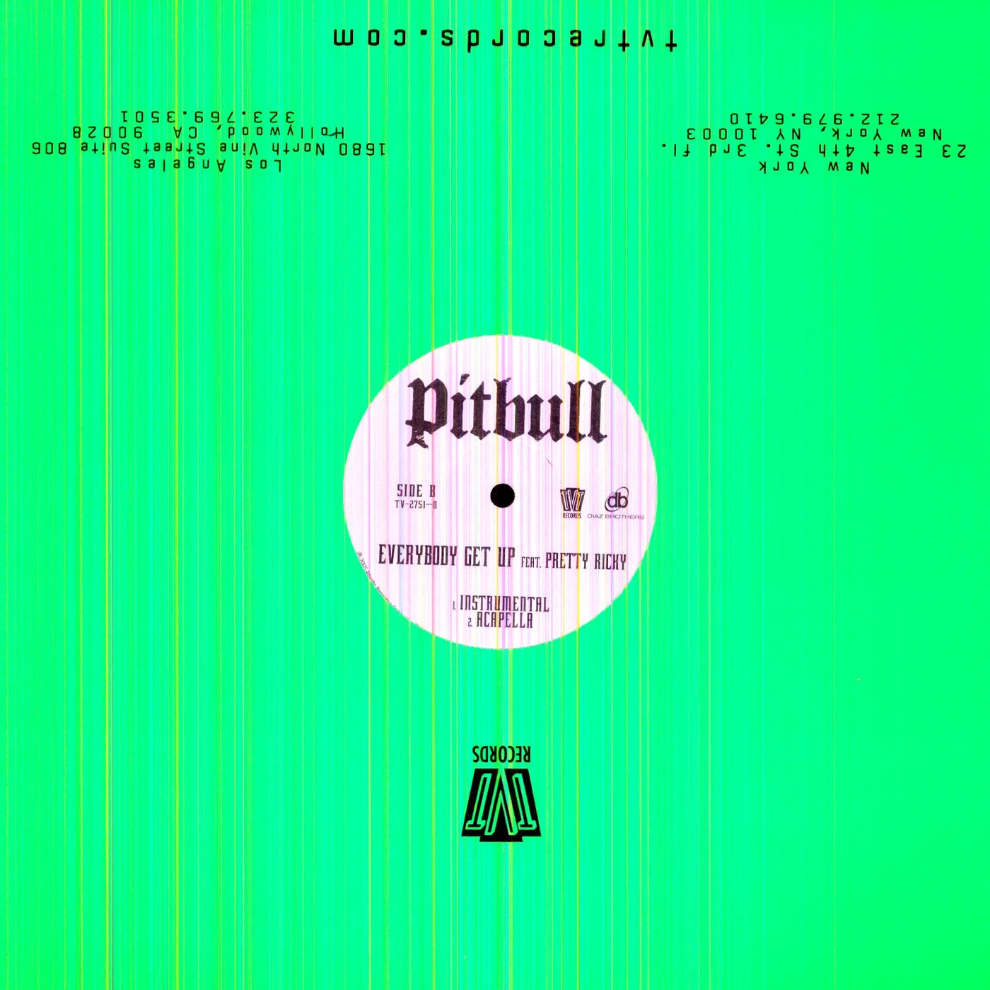 Pitbull EVERYBODY GET UP Vinyl Record