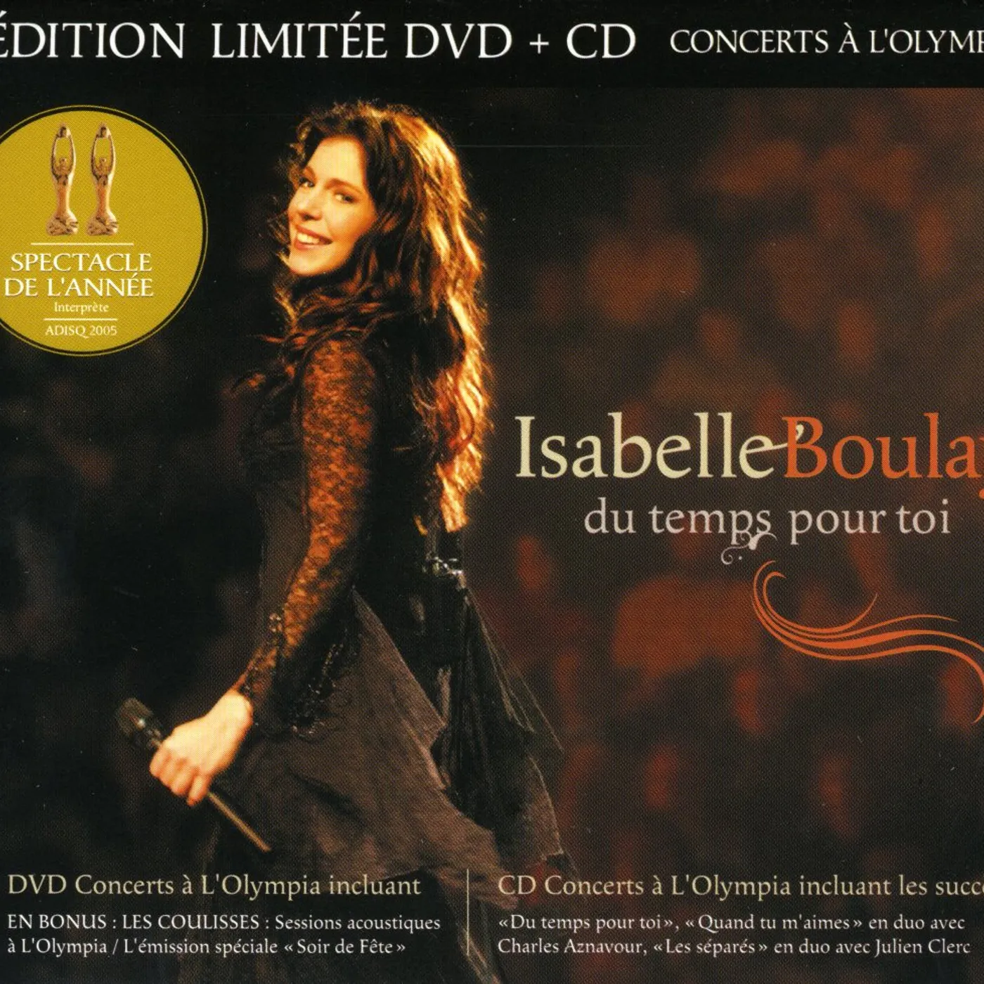 Isabelle Boulay DU TEMPS TOI LIVE A L'OLYMPIA DE PARIS CD