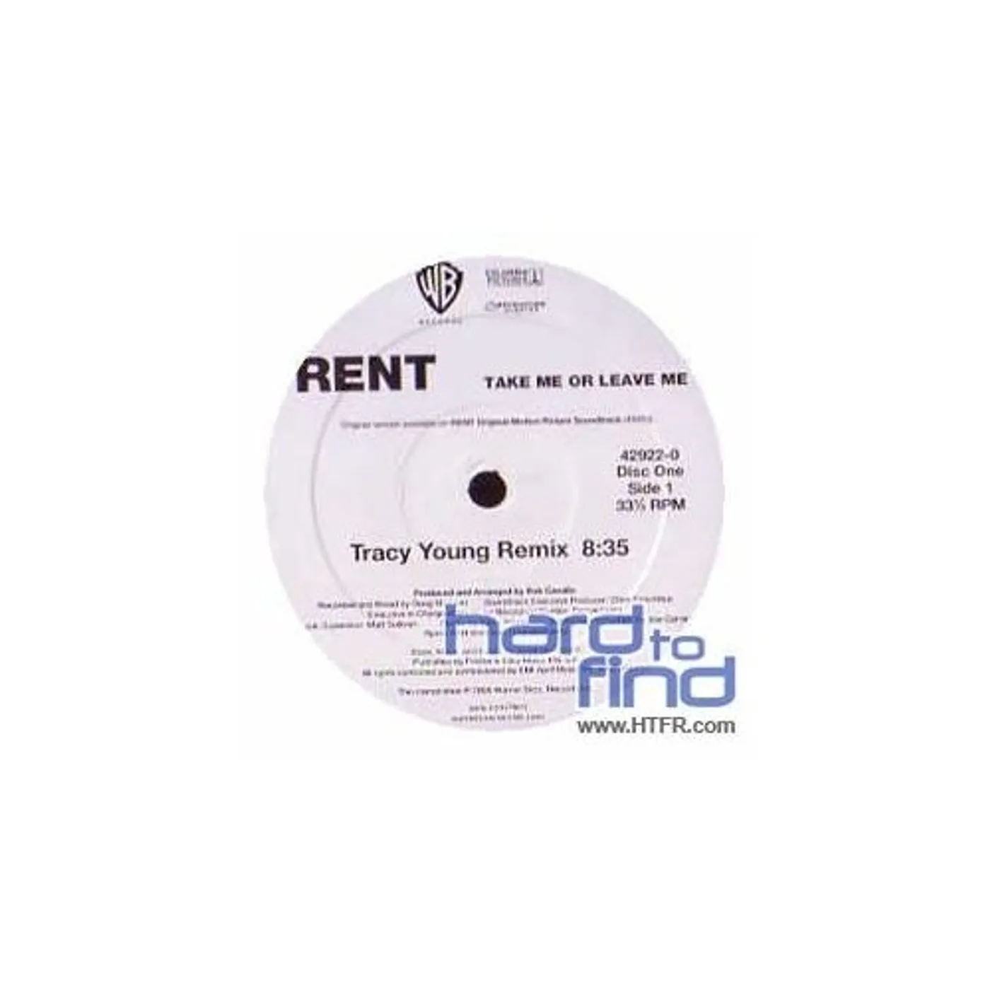 RENT Soundtrack Take Me Or Leave Me Vinyl Record