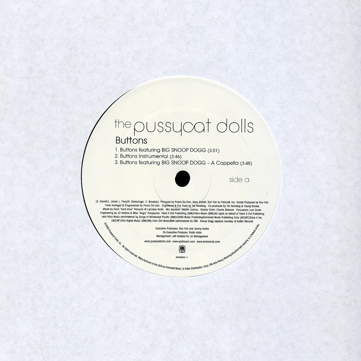 The Pussycat Dolls BUTTONS (X6) Vinyl Record