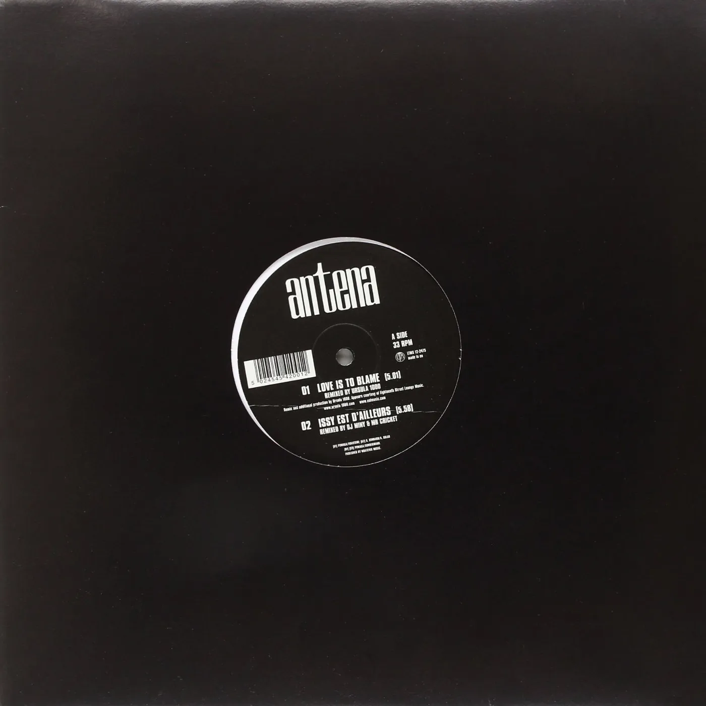 Antena LOVE IS TO BLAME/REMIXES Vinyl Record