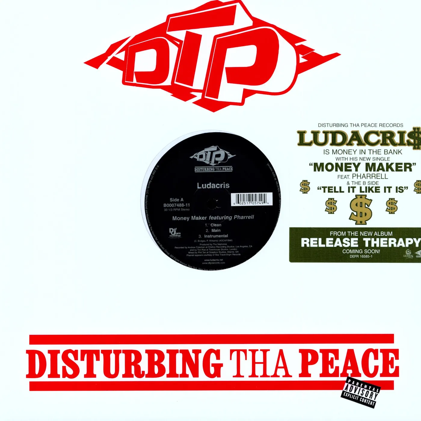 Ludacris MONEY MAKER (X3) / TELL IT LIKE IT IS (X3) Vinyl Record